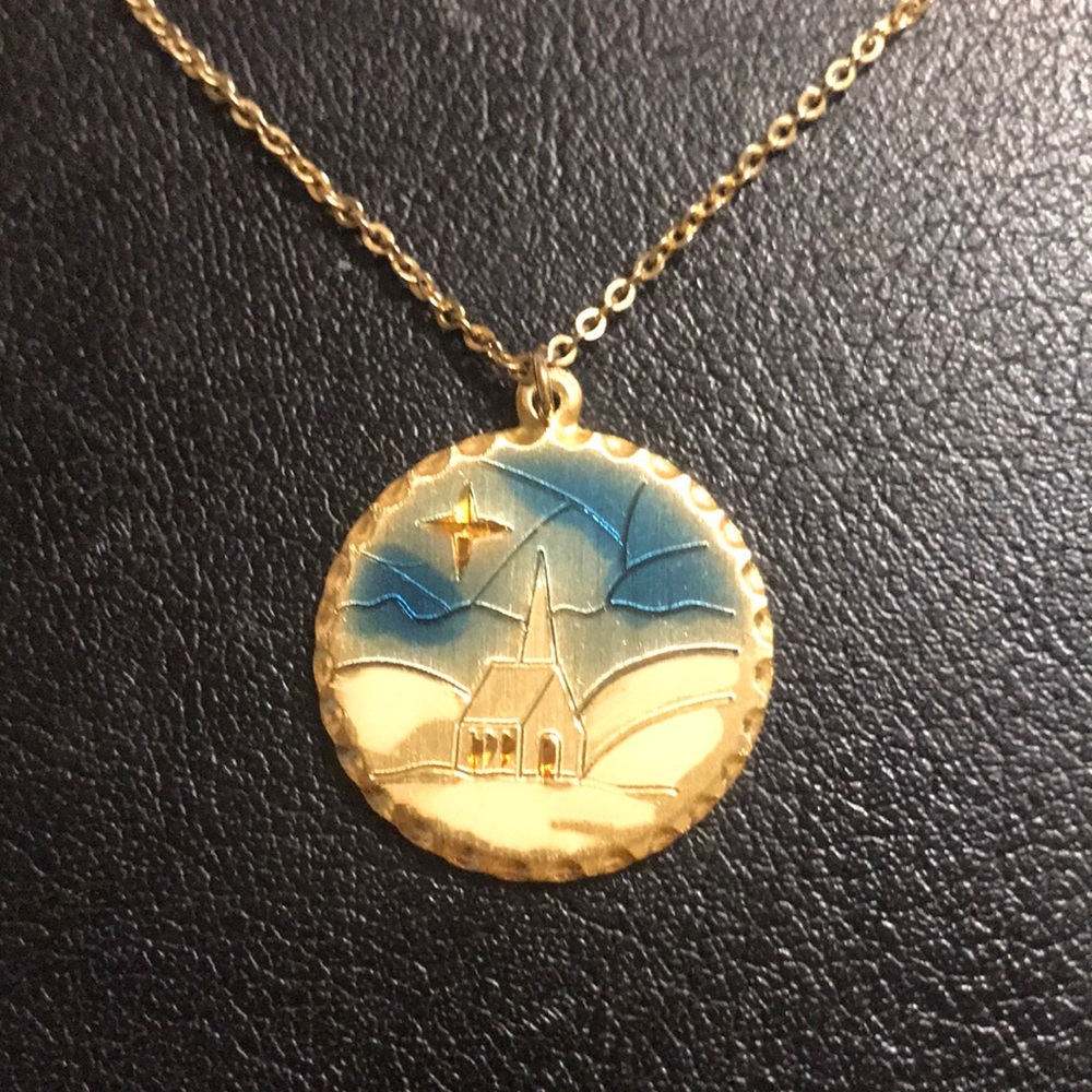 Vintage Kelly Waters church w evening star ⭐️ necklace